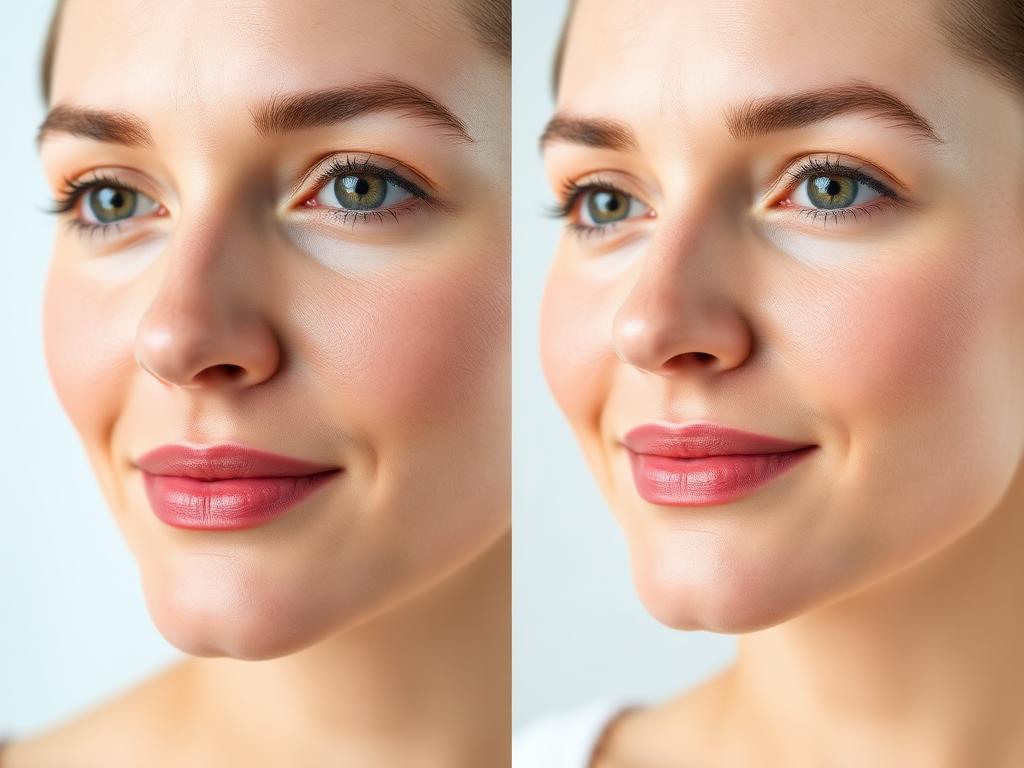 Hydrafacial before and after showing improved brightness