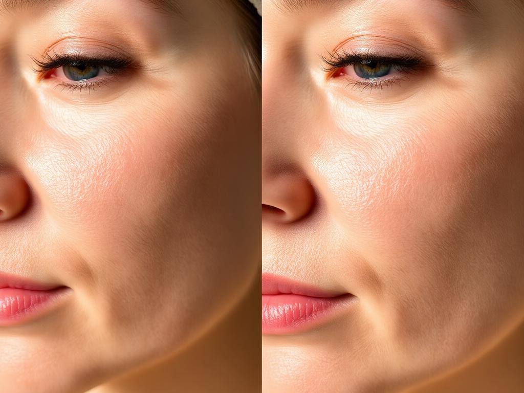 Hydrafacial before and after showing reduced congestion
